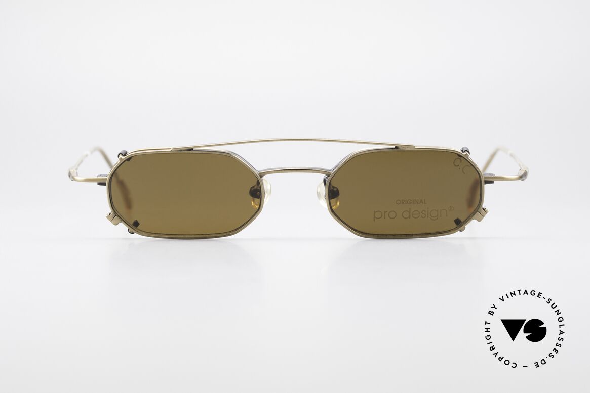 ProDesign P812 Clip On 90er Sonnenbrille, edle 90er Jahre Designerbrille von ProDesign Denmark, Passend für Herren und Damen