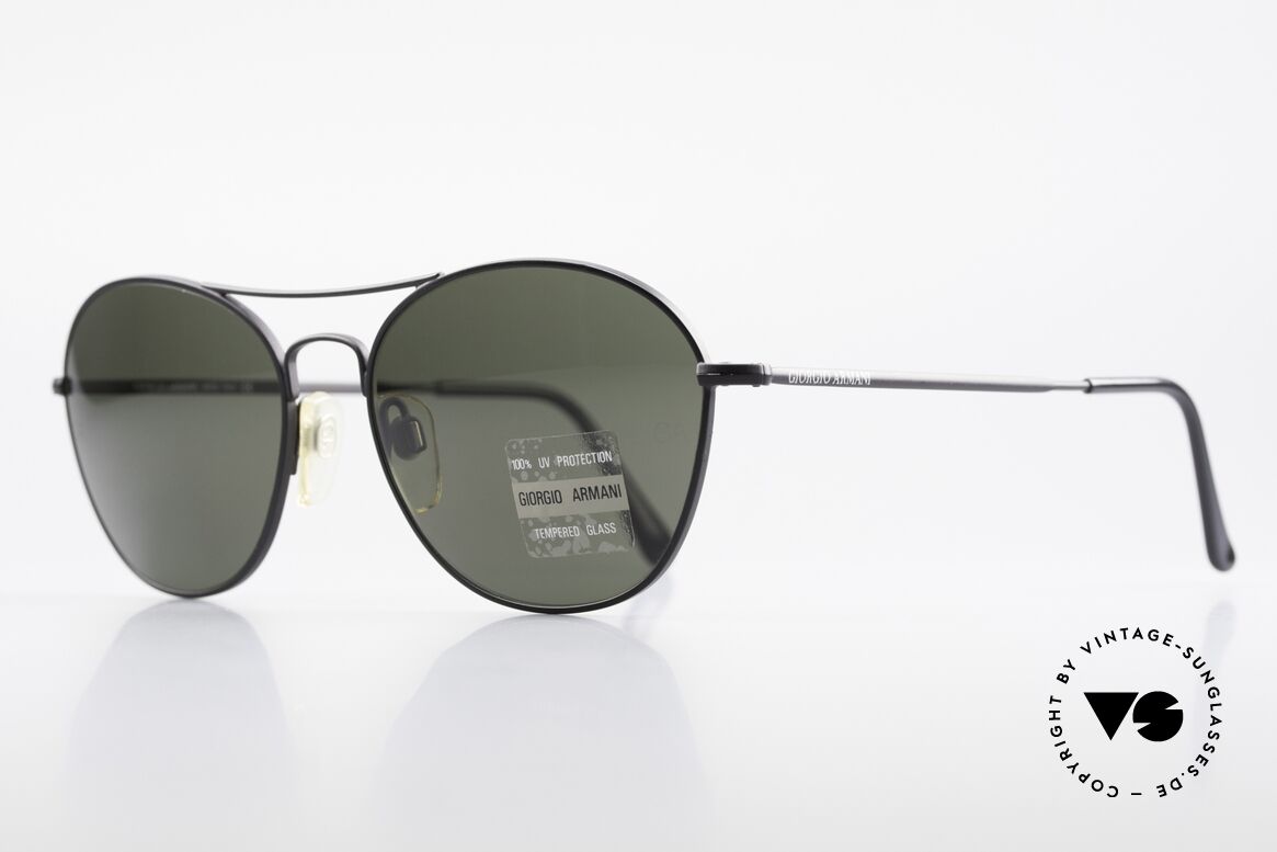 Giorgio Armani 646 Aviator Designer Sonnenbrille, Mineralgläser (100% UV Schutz) mit der GA-Gravur, Passend für Herren