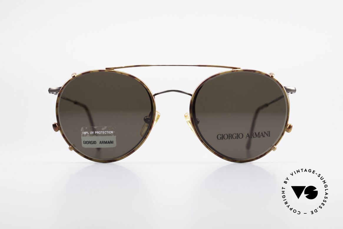 Giorgio Armani 253 Panto Vintage Brille Clip On, zeitlose 80er/90er J. Giorgio Armani DesignerBrille, Passend für Herren