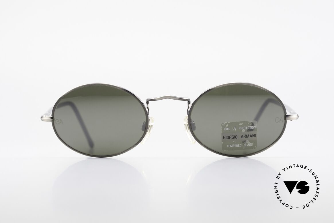 Giorgio Armani 650 Ovale Sonnenbrille Verspiegelt, leicht verspiegelte 90er G. Armani Designer-Sonnenbrille, Passend für Herren und Damen