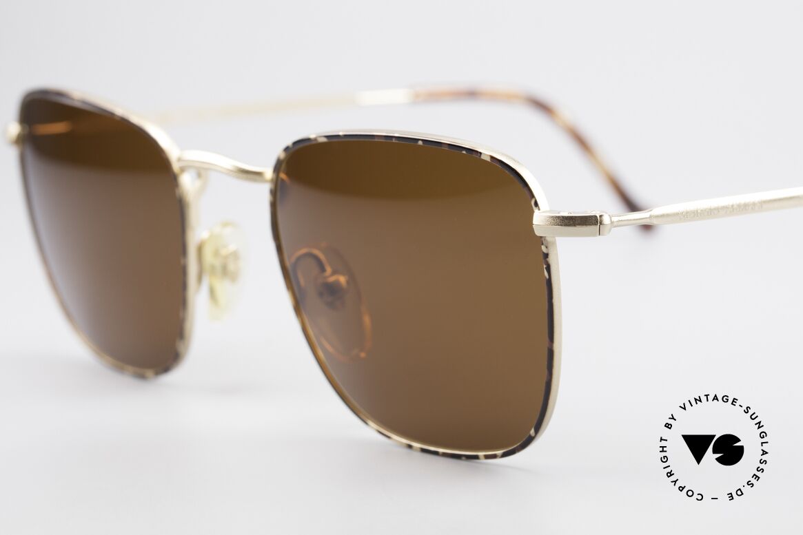 Giorgio Armani 137 Eckige Panto Vintage Brille, Sonnengläser in einem kräftigen Braun (100% UV), Passend für Herren