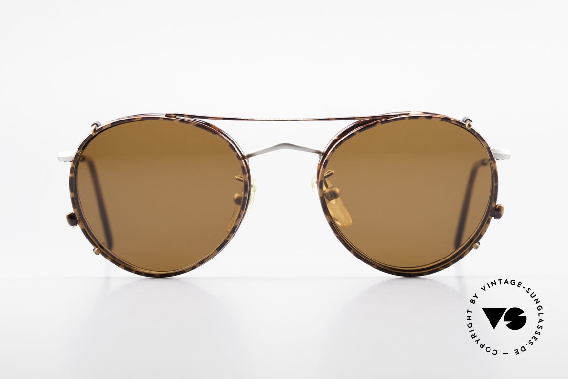 Giorgio Armani 112 Sonnenclip Panto Fassung 80er, PANTO Giorgio Armani vintage Designer-Sonnenbrille, Passend für Herren und Damen