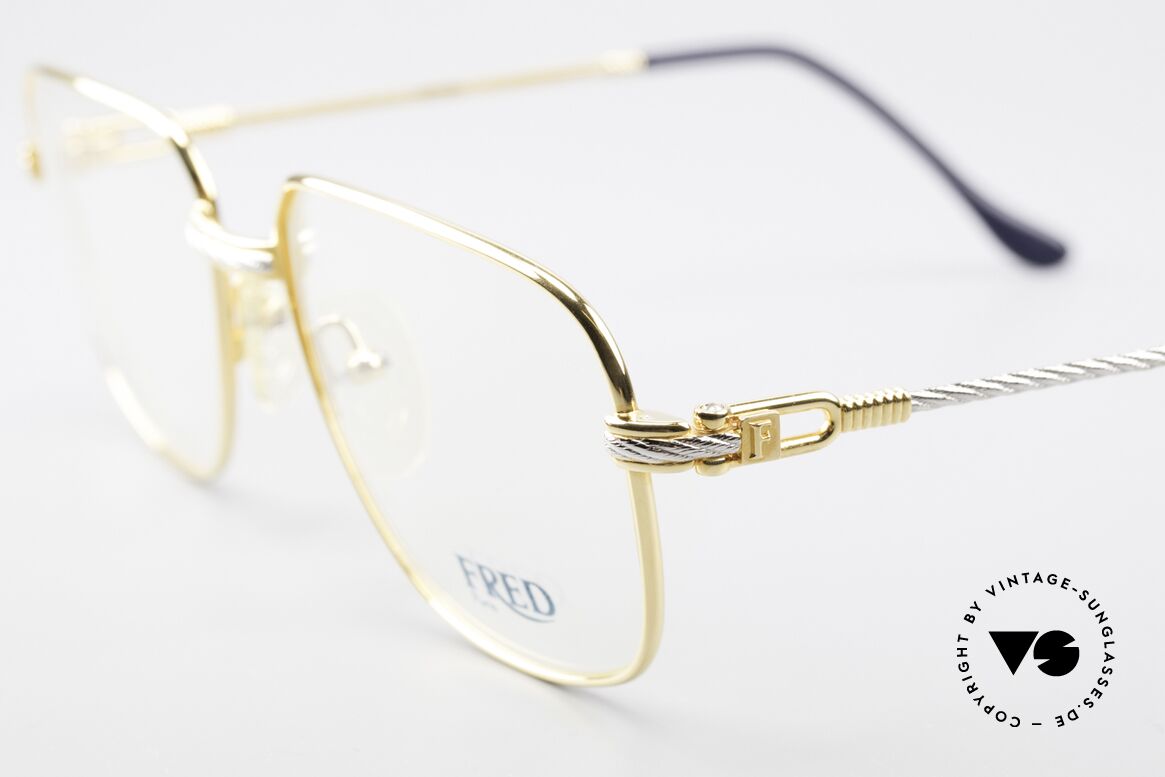 Fred Zephir Luxus Segler Brille Herren, Bügel und Brücke sind gedreht wie ein Segeltau; Unikat, Passend für Herren