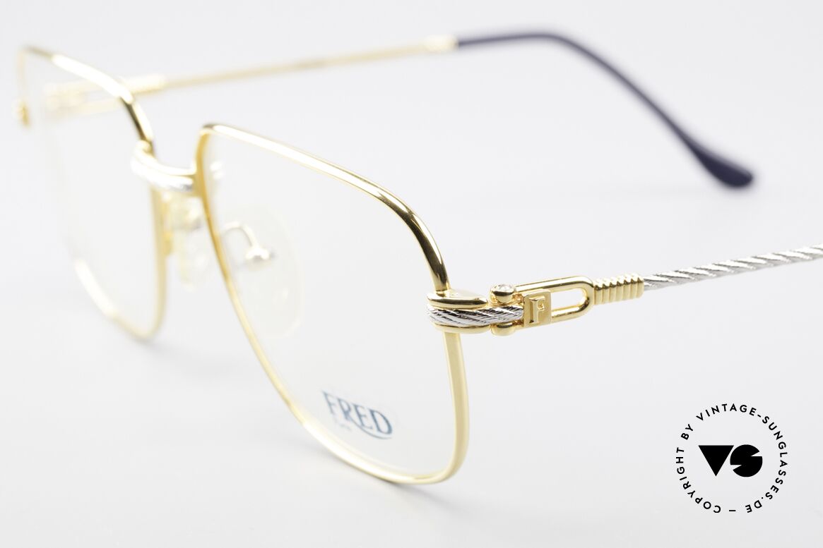 Fred Zephir - M Luxus Segler Brille Herren, Bügel und Brücke sind gedreht wie ein Segeltau; Unikat, Passend für Herren