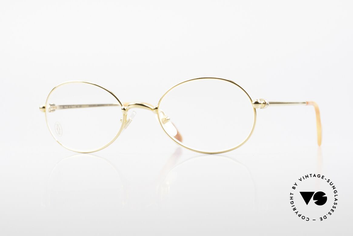 Cartier Saturne - S Kleine Ovale 90er Luxusbrille, KLEINE ovale Cartier vintage Designer-Brillenfassung, Passend für Herren und Damen