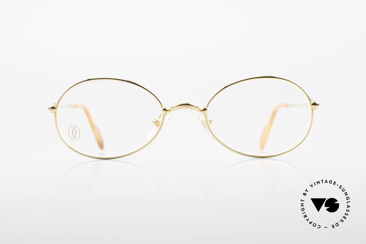 Cartier Saturne - S Kleine Ovale 90er Luxusbrille, Modell aus der feinen 'Thin Rim' Collection von Cartier, Passend für Herren und Damen