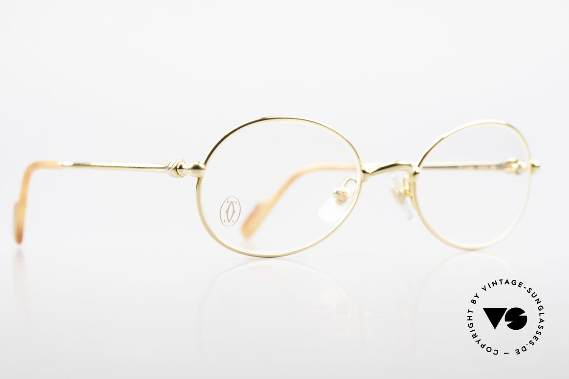 Cartier Saturne - S Kleine Ovale 90er Luxusbrille, leichter Rahmen (angenehm zu tragen); Small Gr. 49°19, Passend für Herren und Damen