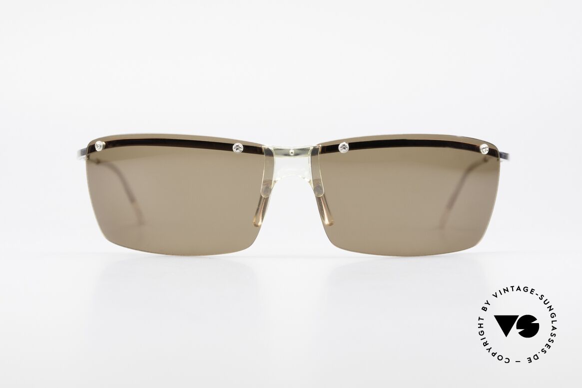 Helmut Lang SHL51A Sportliche Titan Sonnenbrille, HELMUT LANG vintage Designer Titanium Sonnenbrille, Passend für Herren