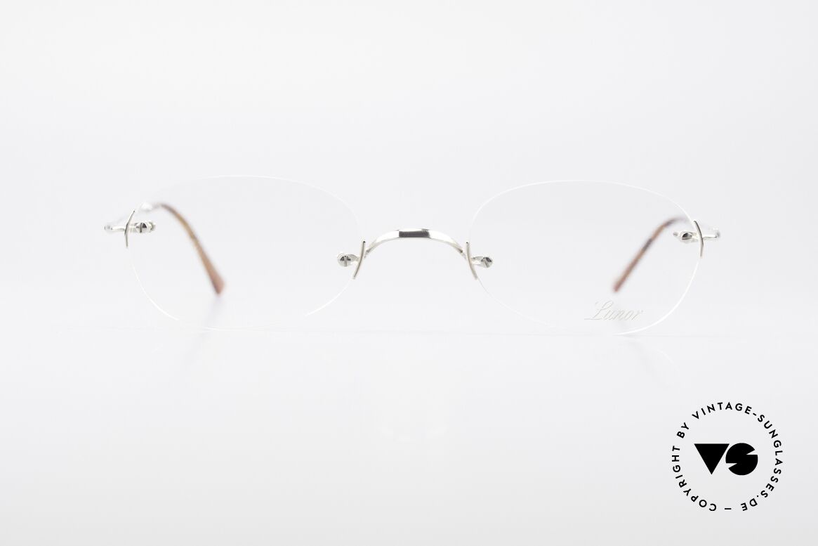 Lunor Rimless Randlose Vintage Brille 90er, LUNOR = französisch für "Lunette d’Or" (Goldbrille), Passend für Herren und Damen