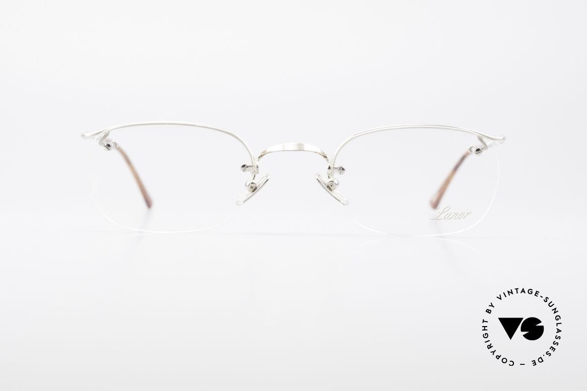 Lunor Classic Halb Rahmenlose Vintage Brille, LUNOR = französisch für "Lunette d’Or" (Goldbrille), Passend für Herren und Damen