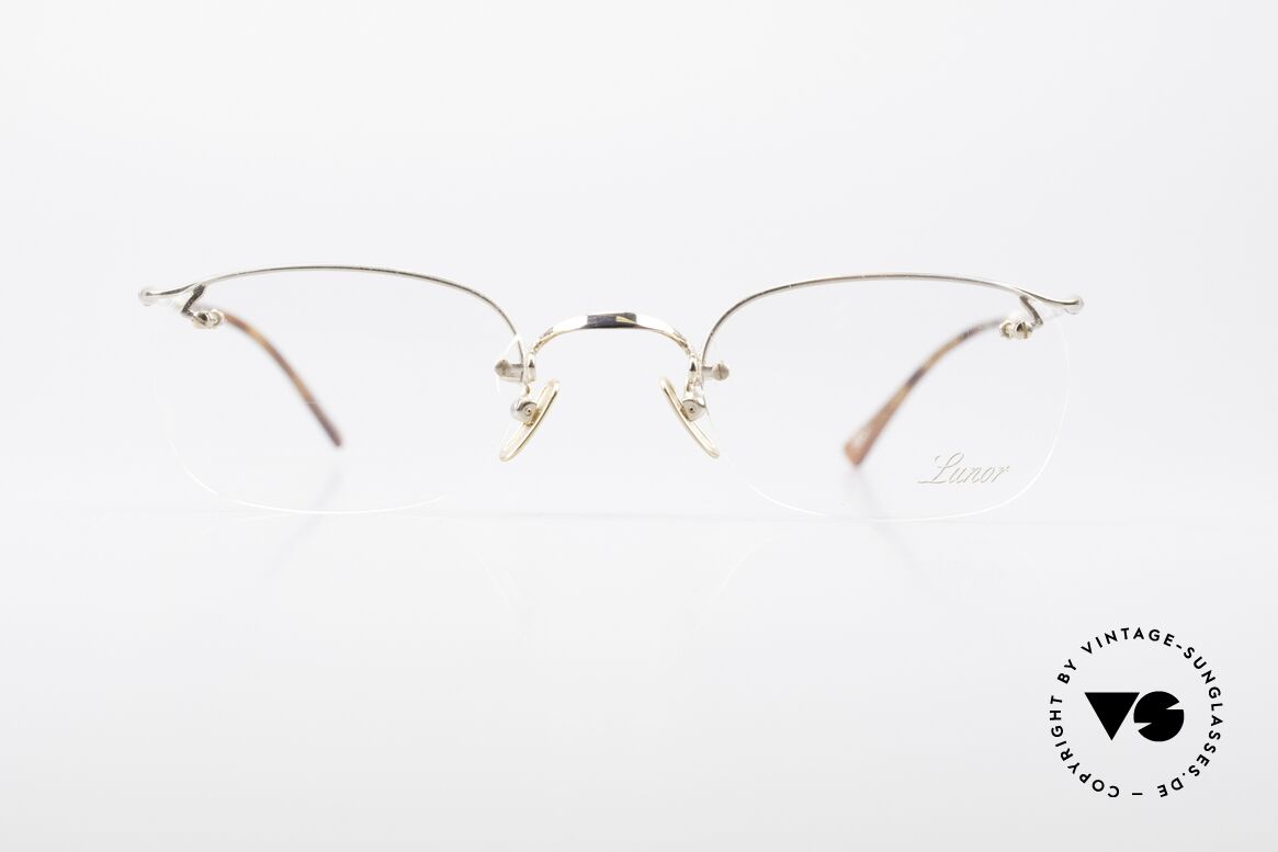 Lunor Classic Halb Randlose Vintage Brille, LUNOR = französisch für "Lunette d’Or" (Goldbrille), Passend für Herren und Damen