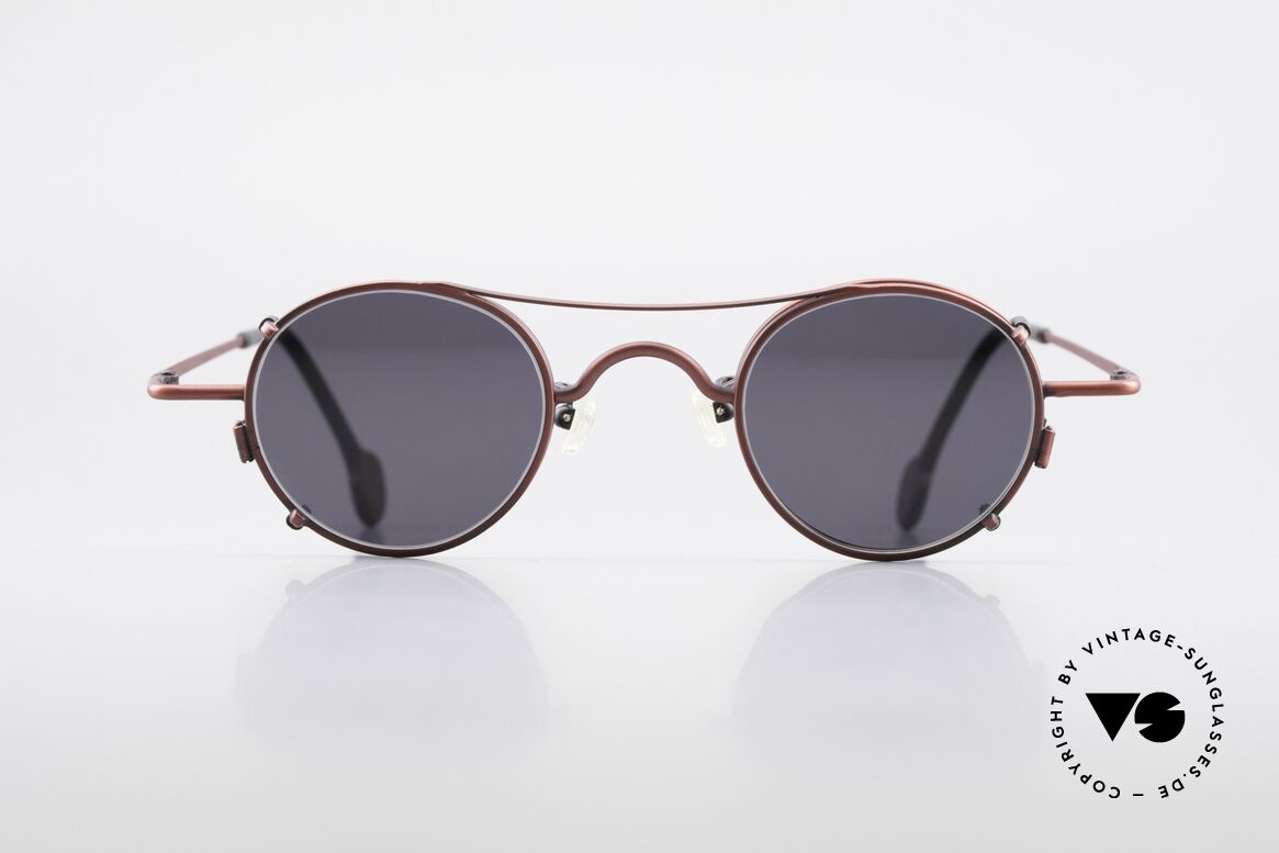 L.A. Eyeworks BODHI 427 Vintage Brille mit Sonnenclip, L.A. EYEWORKS: Kleinstserien aparter Brillenmodelle, Passend für Herren und Damen