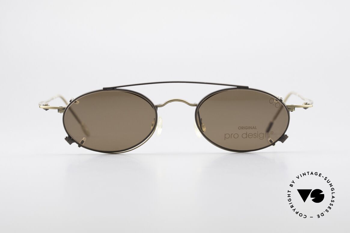 ProDesign P806 Clip On Sonnenbrille Polar, edle 90er Jahre Designerbrille von ProDesign Denmark, Passend für Herren und Damen