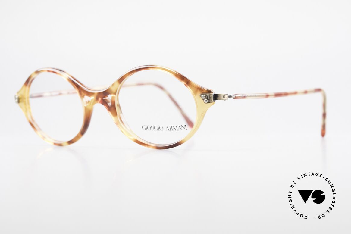 Giorgio Armani 339 Kleine Ovale Vintage Brille, heller Schildpatt-Rahmen mit markanter Brillenbrücke, Passend für Herren und Damen