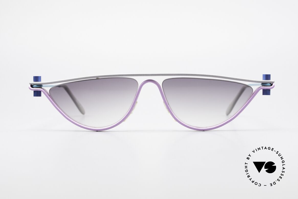ProDesign No6 Vintage Sonnenbrille 1995, vintage Aluminium Fassung im Gail Spence Design, Passend für Damen