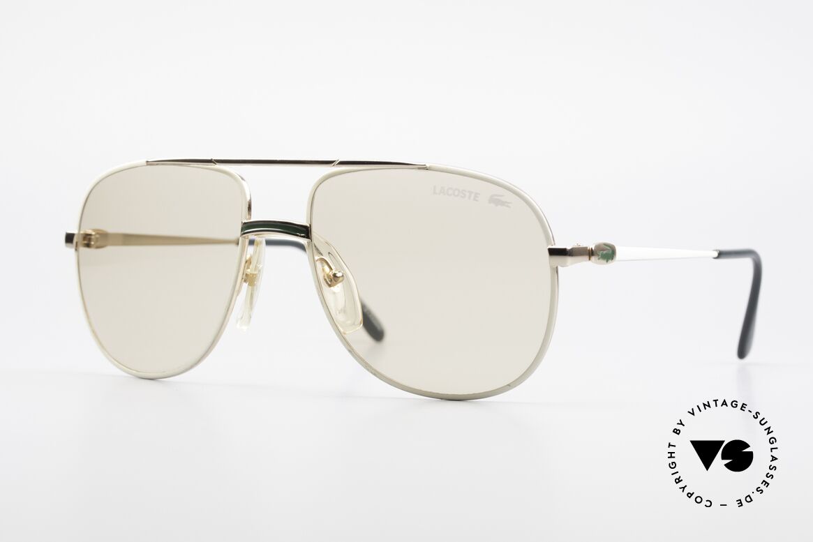 Lacoste 101 Automatik Gläser Verdunkeln, vintage Lacoste 101 Sonnenbrille aus den 80ern/90ern, Passend für Herren