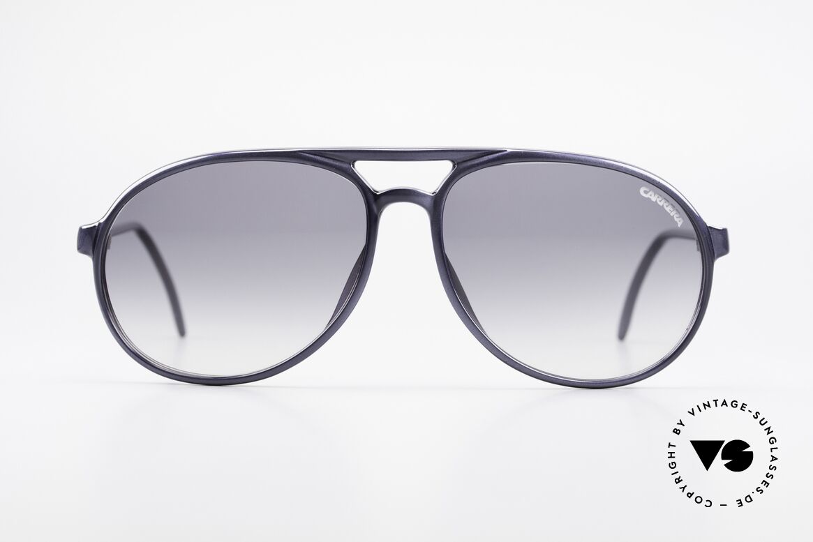 Carrera 4814 Vintage Brille Blau Metallic, sehr edle vintage Aviator Sonnenbrille von Carrera, Passend für Herren