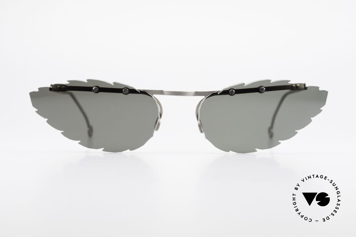 Theo Belgium Asis Sonnengläser wie ein Blatt, in 1989 gegründet als 'ANTI MAINSTREAM' Brillenmode, Passend für Herren und Damen