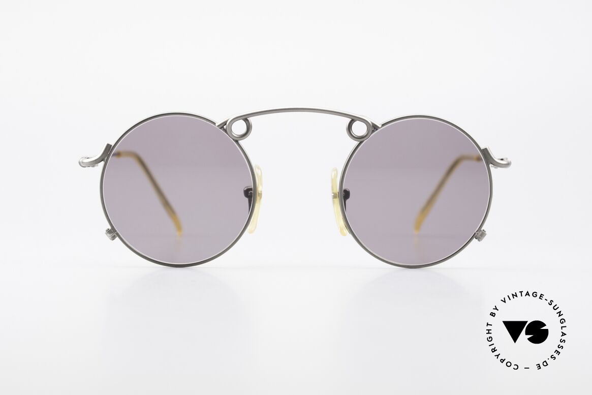 Jean Paul Gaultier 56-1178 Kunstvolle Panto Sonnenbrille, feiner, schwungvoller Rahmen mit markanter Brücke, Passend für Herren und Damen