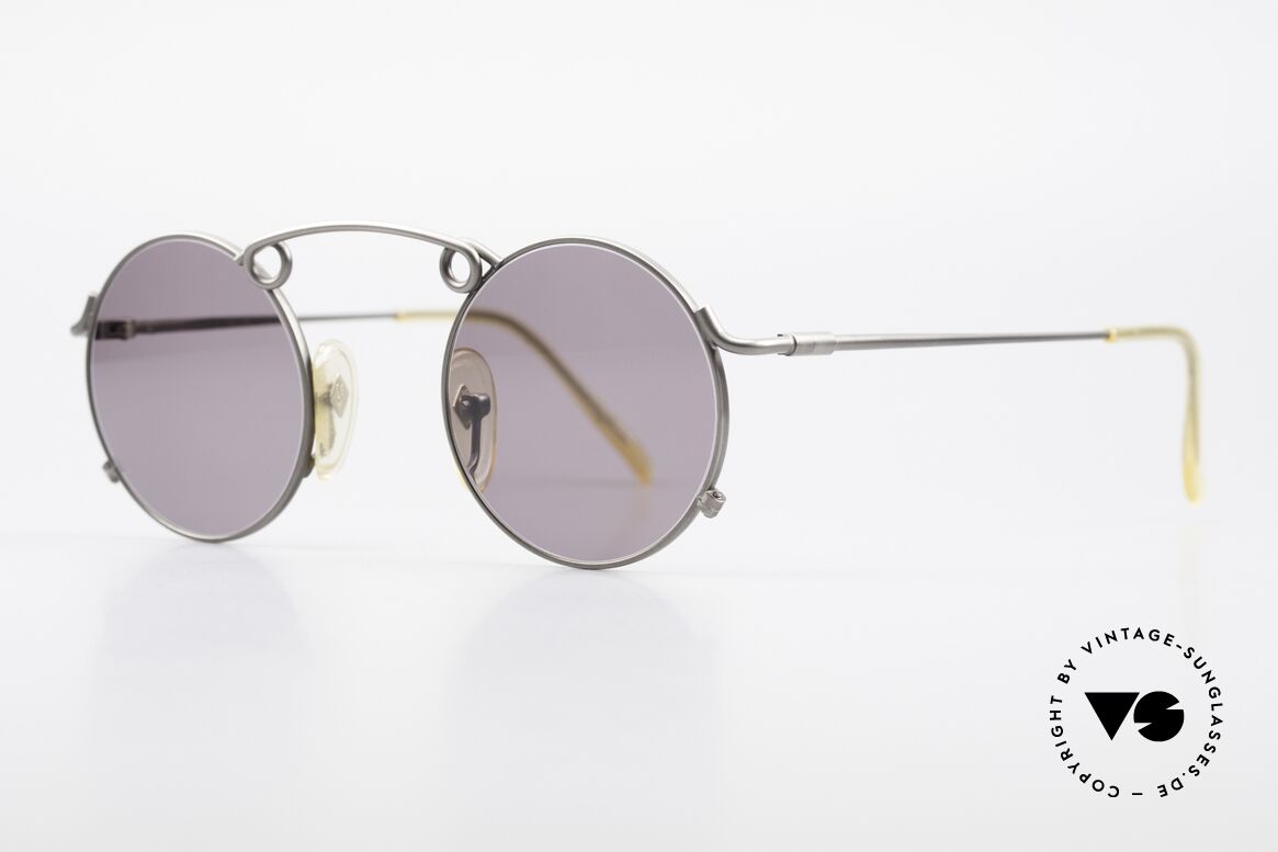 Jean Paul Gaultier 56-1178 Panto Sonnenbrille Kunstvoll, enorm hochwertige Metall-Fassung in "antik-silber", Passend für Herren und Damen