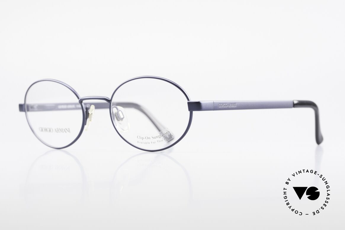Giorgio Armani 257 Alte Ovale Vintage Brille 90er, Lackierung in 'marine blau' + flexible Federscharniere, Passend für Herren und Damen