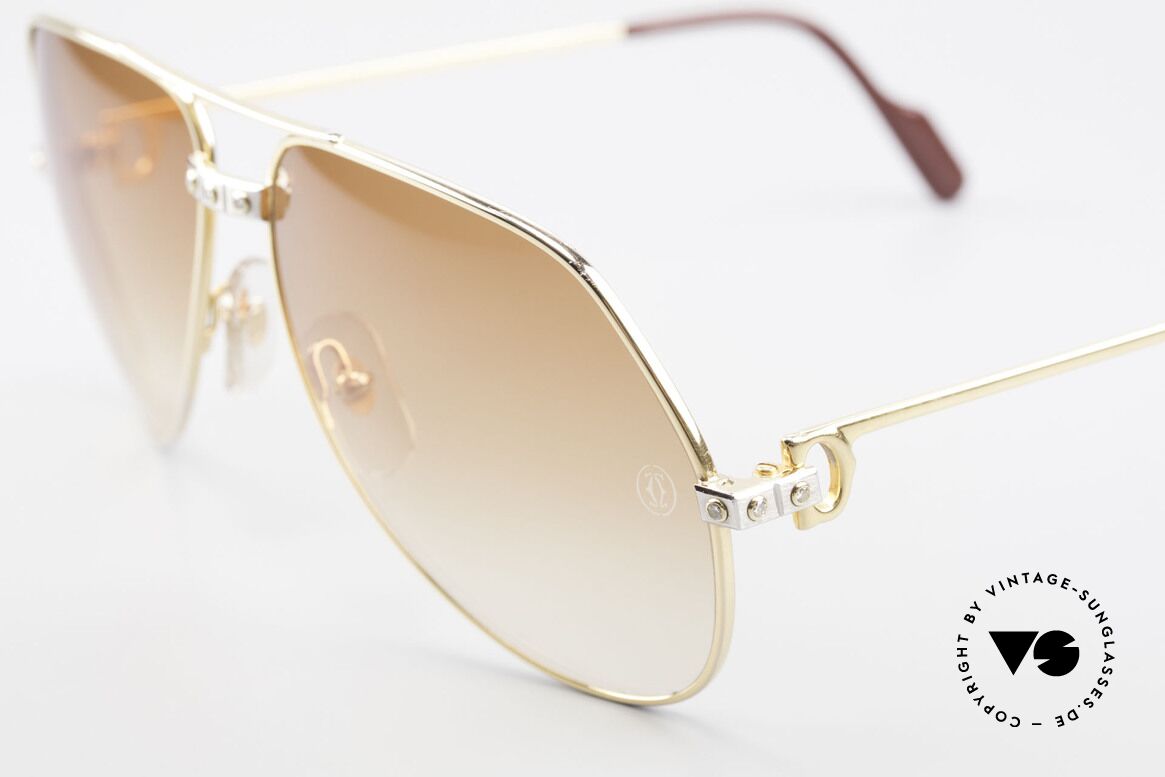 Cartier Vendome Santos - L Luxus Diamanten Sonnenbrille, jeder Diamant ist einzeln gefasst (in Summe ca. 1 Karat), Passend für Herren