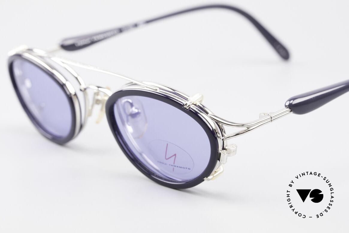Yohji Yamamoto 51-7210 Clip-On 90er No Retro Brille, ungetragen; wie all unsere vintage 90er Sonnenbrillen, Passend für Herren und Damen