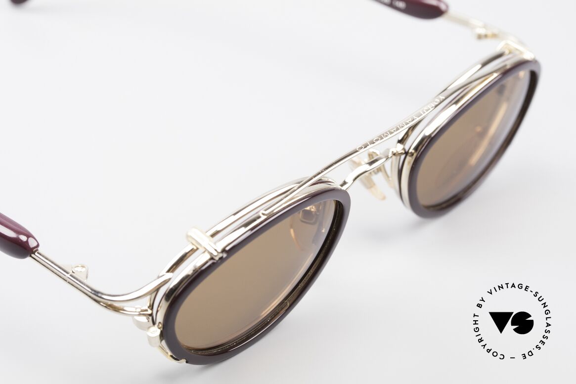 Yohji Yamamoto 51-7210 90er No Retro Clip-On Brille, ein altes Yamamoto Original; KEINE neue Retrobrille!, Passend für Herren und Damen