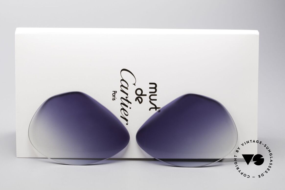 Cartier Vendome Lenses - L Sonnengläser Blau Verlauf, Ersatzgläser für Cartier Modell Vendome LARGE 62mm, Passend für Herren