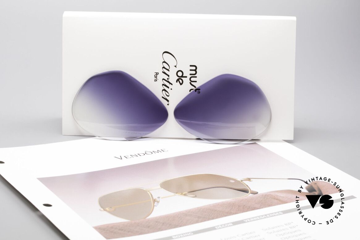 Cartier Vendome Lenses - L Sonnengläser Blau Verlauf, eleganter blauer Verlauf (nach unten heller werdend), Passend für Herren