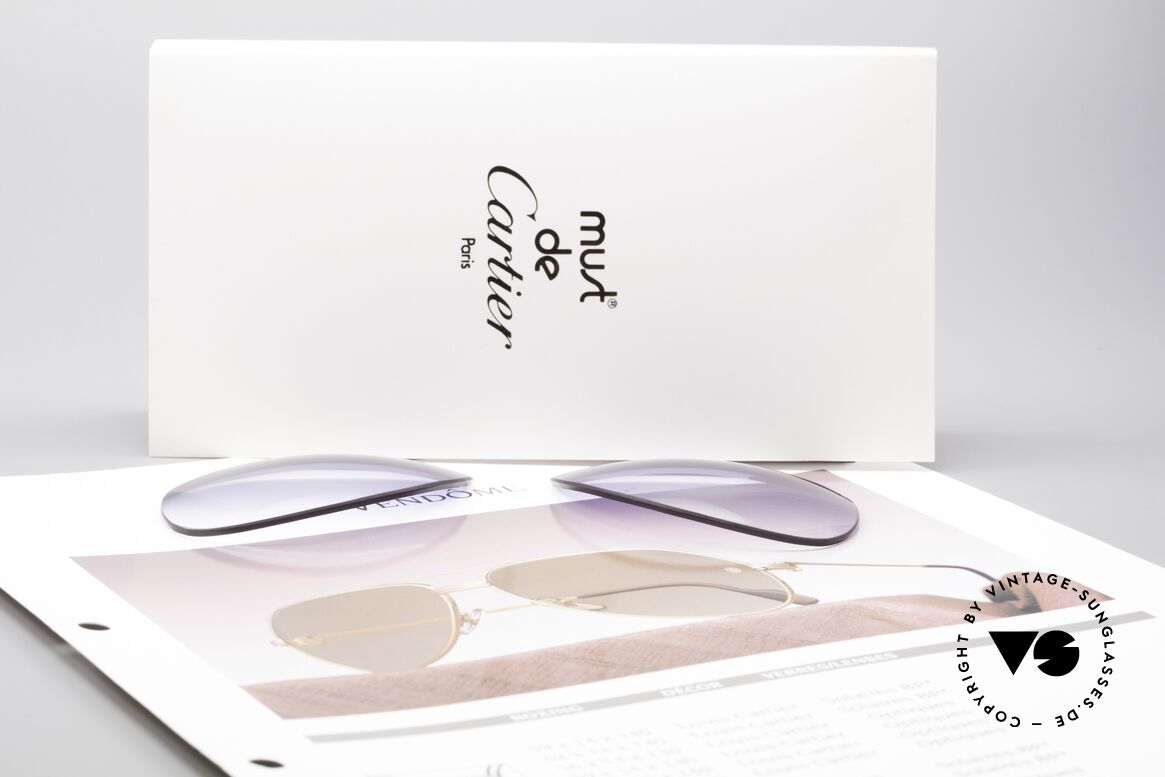 Cartier Vendome Lenses - L Sonnengläser Blau Verlauf, von unserem Optiker gefertigt: daher neu & kratzerfrei, Passend für Herren