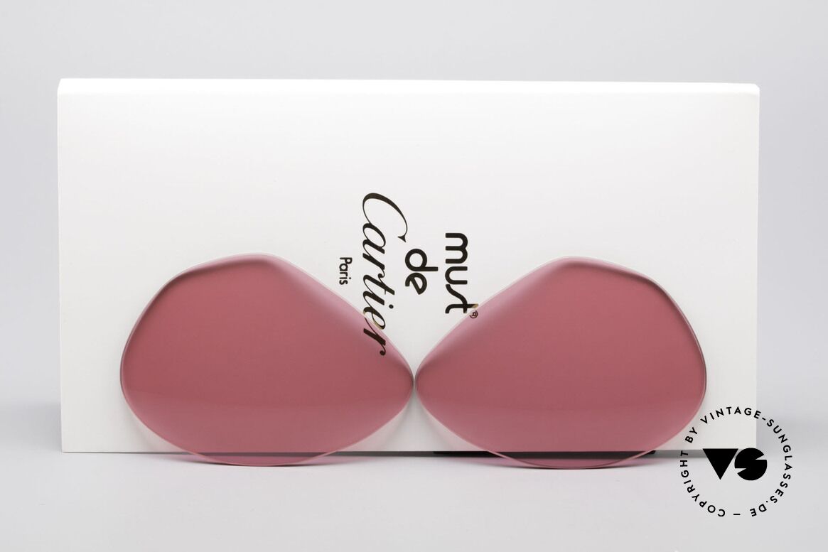 Cartier Vendome Lenses - L Sonnengläser Pink, Ersatzgläser für Cartier Modell Vendome LARGE 62mm, Passend für Herren