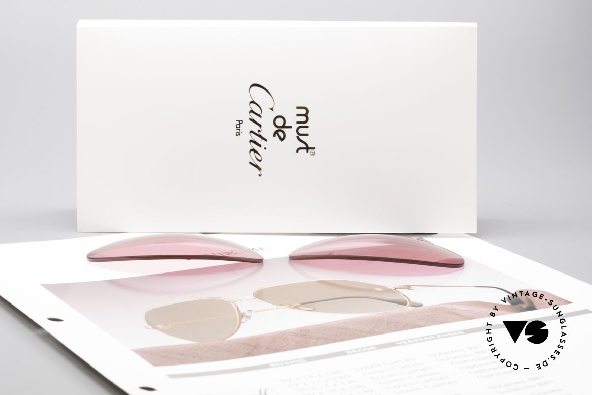 Cartier Vendome Lenses - L Sonnengläser Pink, von unserem Optiker gefertigt: daher neu & kratzerfrei, Passend für Herren