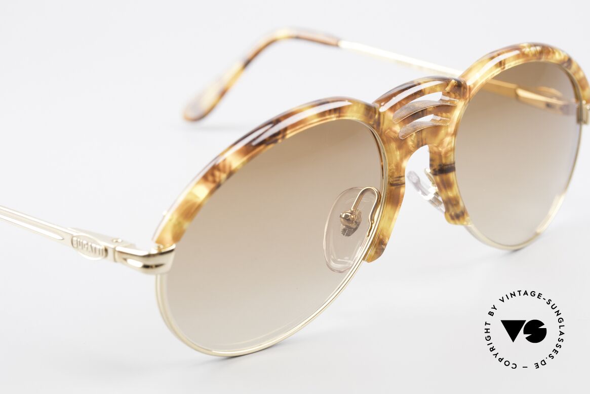 Bugatti 15287 Bernstein Optik Sonnenbrille, ungetragen (wie alle unsere vintage 80er Bugattis), Passend für Herren