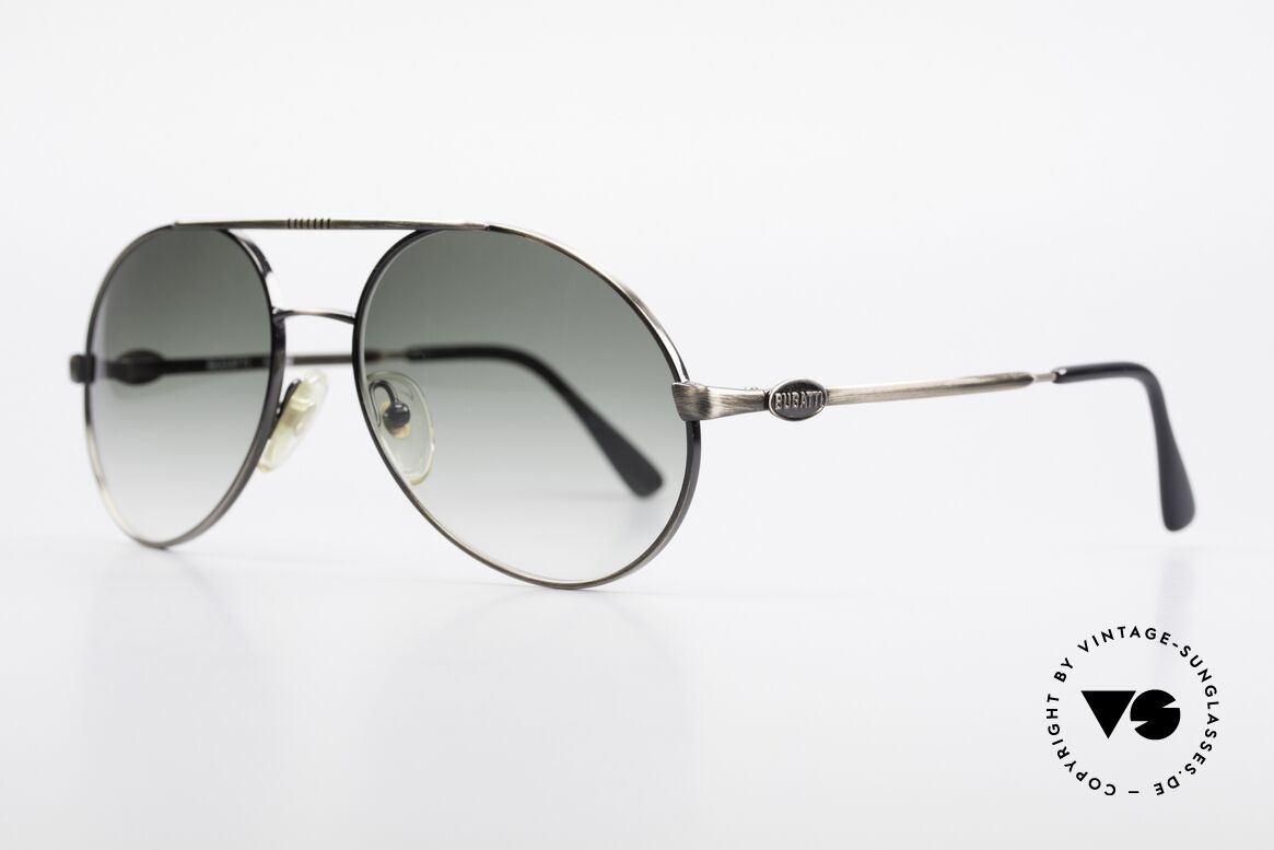 Bugatti 65282 Vintage Herrensonnenbrille, zudem sehr elegante Gläser in einem grünen Verlauf, Passend für Herren