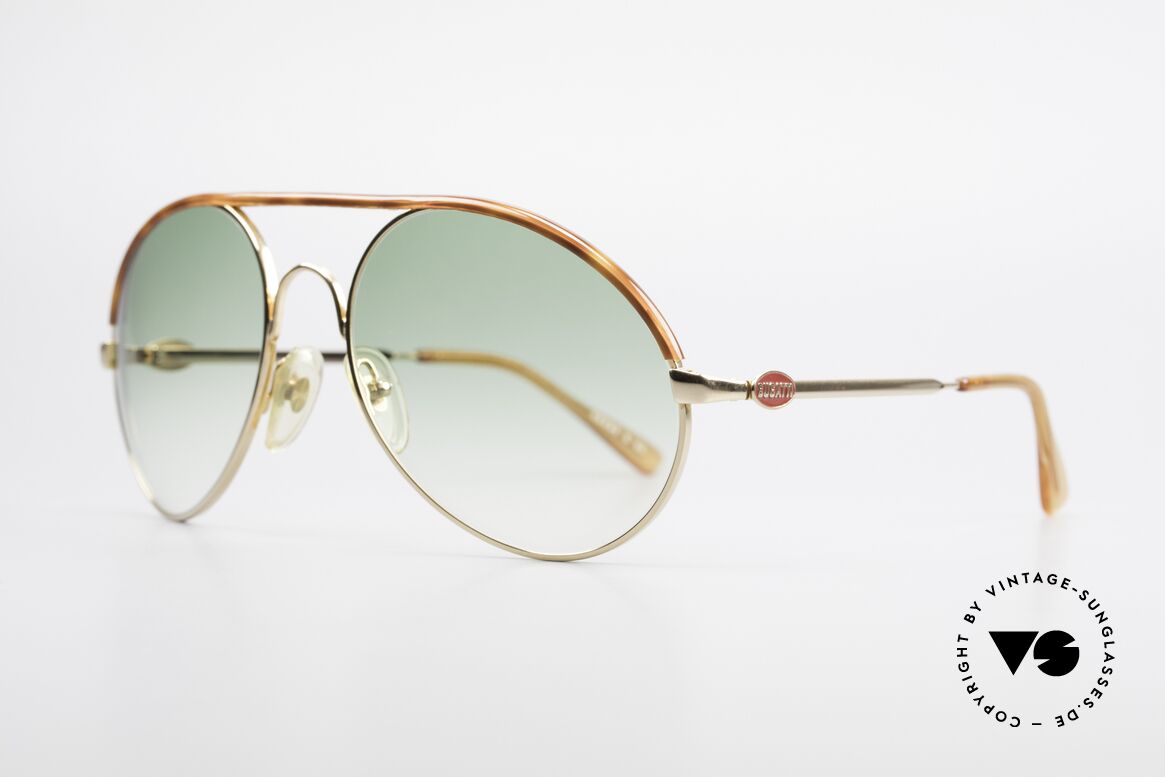 Bugatti 65986 80er Herren XL Sonnenbrille, Mod. 65986 mit Oberrand in Schildpatt-Optik, Passend für Herren