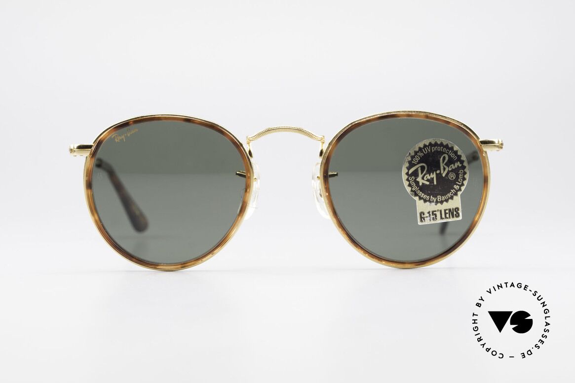 Ray Ban Round Metal 47 Kleine Runde Brille Havanna, kleine runde RAY-BAN USA vintage Sonnenbrille, Passend für Herren und Damen