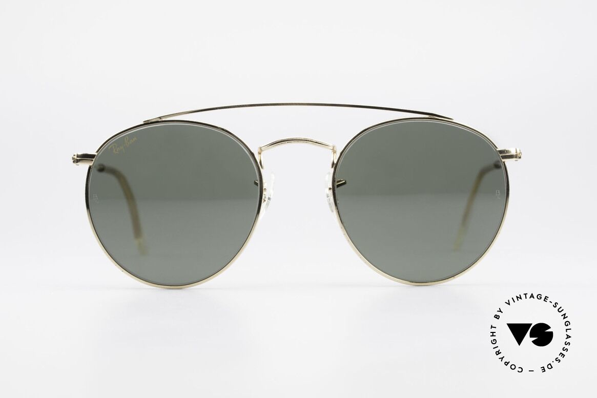 Ray Ban Round Metal 49 Brace Balken Panto Sonnenbrille B&L, runde Bausch&Lomb RAY-BAN USA vintage Brille, Passend für Herren und Damen