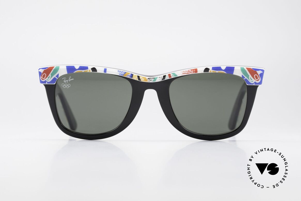 Ray Ban Wayfarer I Limited Olympia Edition 1992, limitierte B&L USA vintage Wayfarer Sonnenbrille, Passend für Herren und Damen Ray Ban Wayfarer I Limited Olympia Edition 1992, limitierte B&L USA vintage Wayfarer Sonnenbrille, Passend für Herren und Damen