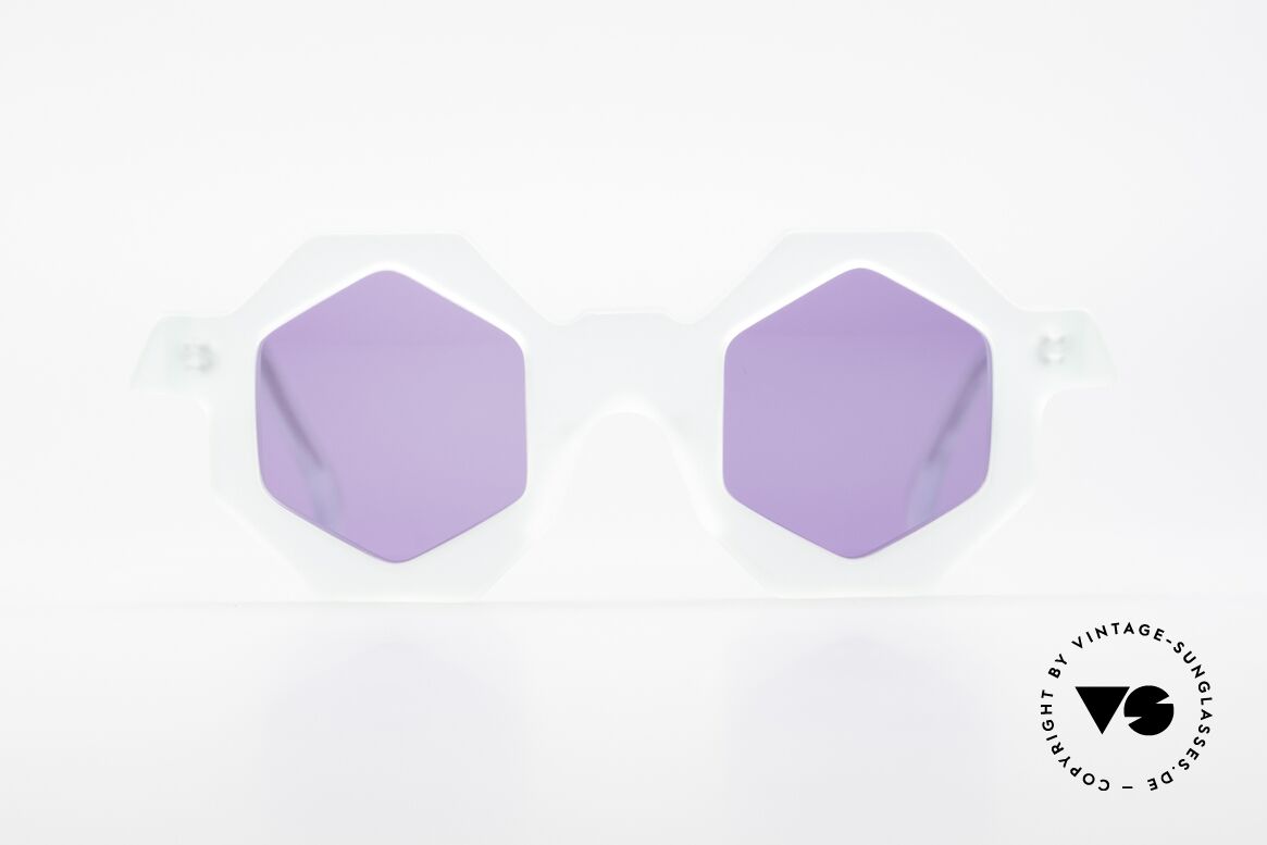 Alain Mikli 0157 / 932 Sechseckige Sonnenbrille 80er, einzigartige hexagonale (sechseckige) Fassung, Passend für Damen