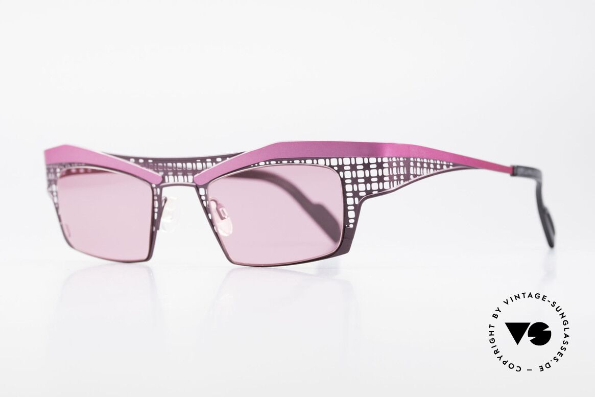 Theo Belgium Eye-Witness TA Avantgarde Sonnenbrille Pink, damals gemacht für die 'Avantgarde' und Individualisten, Passend für Damen