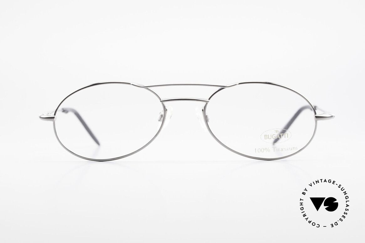 Bugatti 18861 Titanium Herren Brillenfassung, herausragende Verarbeitungsqualität (wiegt nur 15g), Passend für Herren