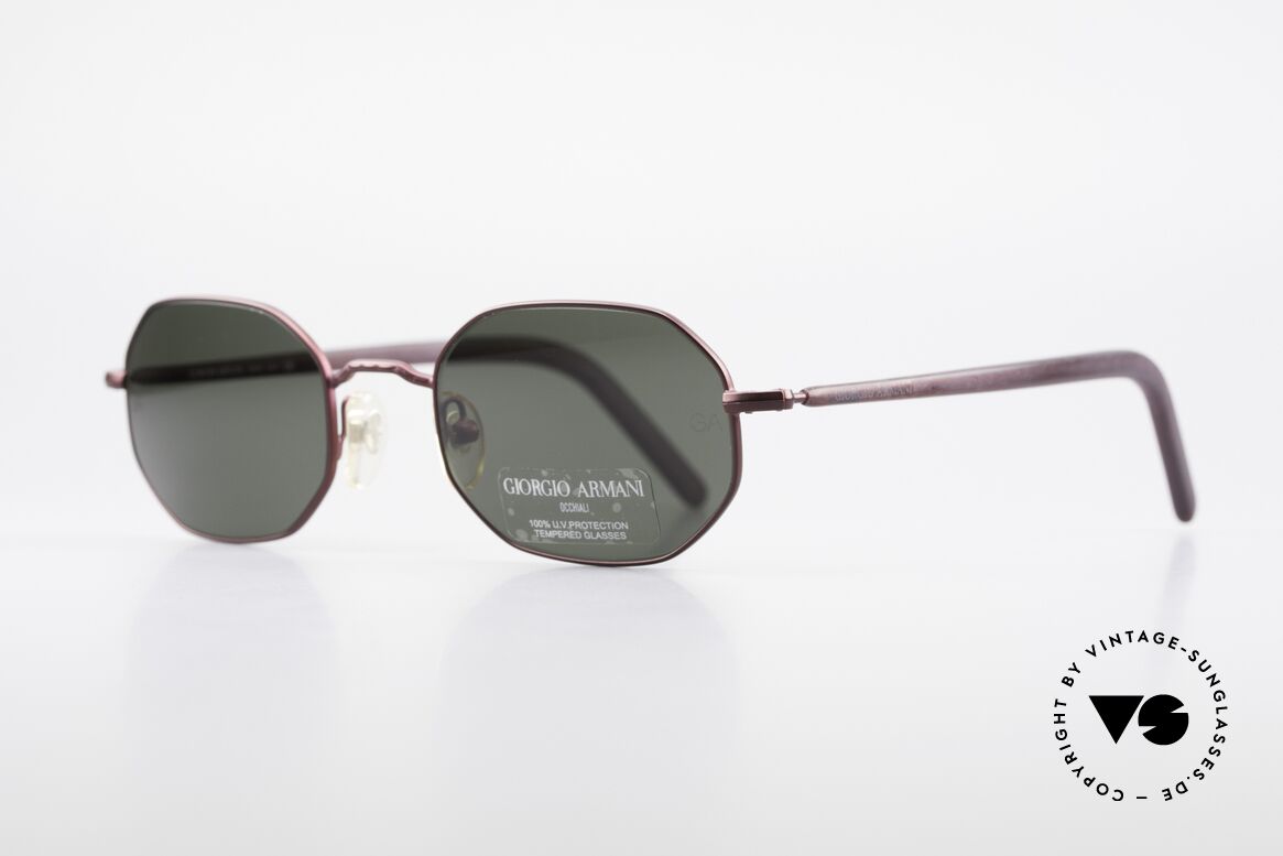Giorgio Armani 664 Achteckige Vintage Brille 90er, Mineralgläser (100% UV) und aufwändige Lackierung, Passend für Herren und Damen