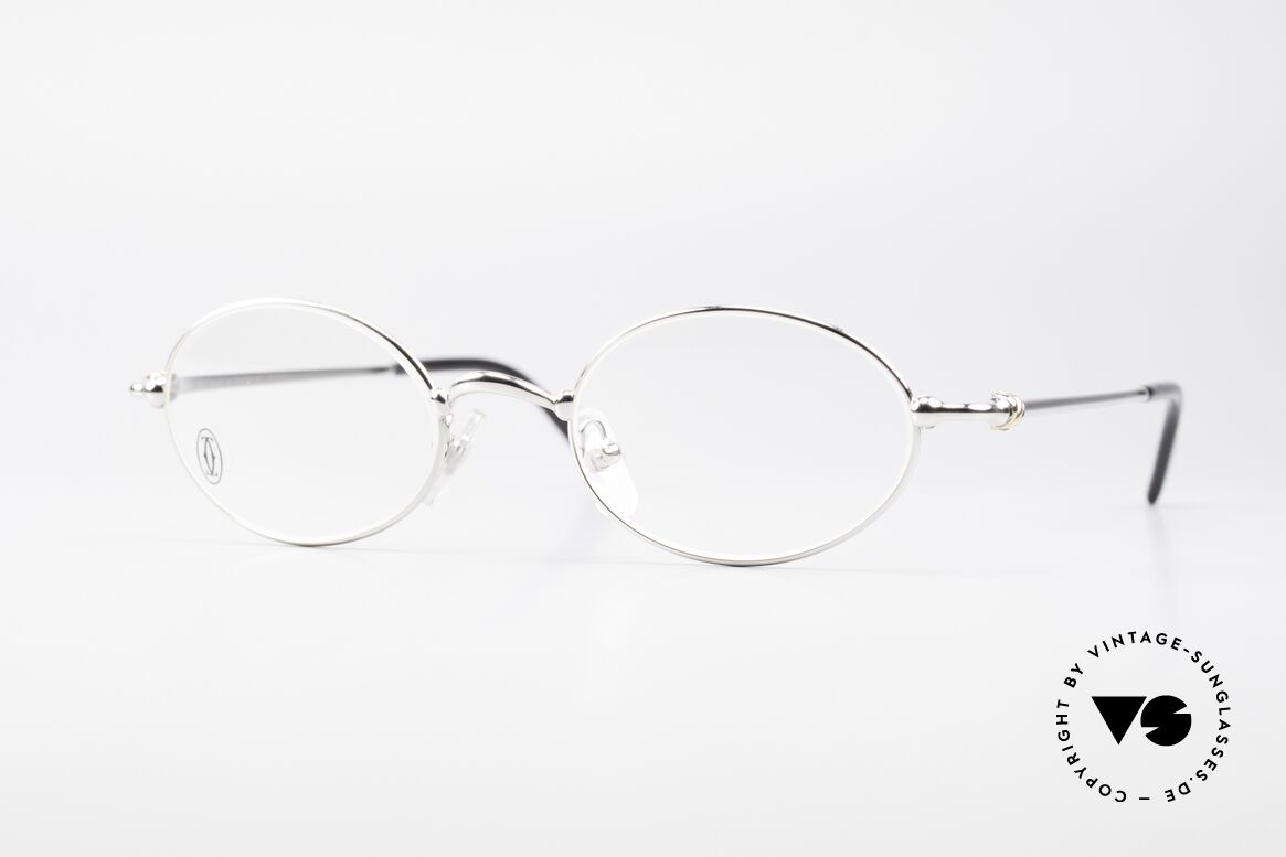 Cartier Filao - M Ovale Luxus Brille Platin, ovale CARTIER Brillenfassung in Größe 49/21, 135, Passend für Herren und Damen