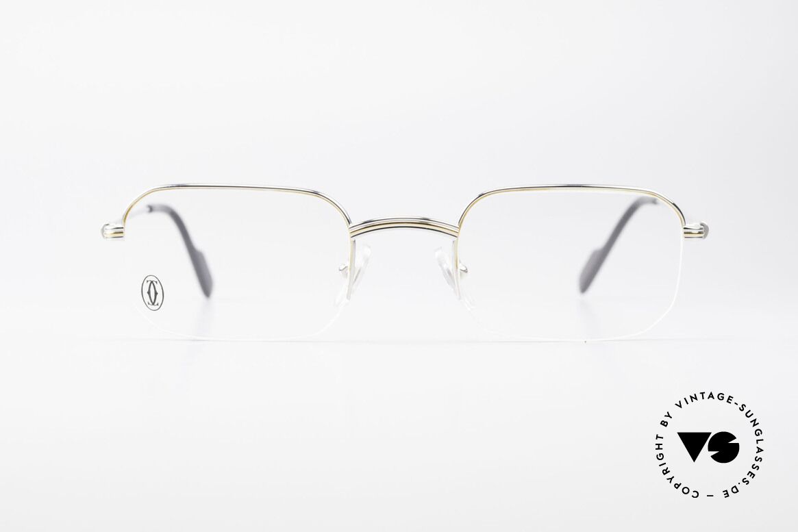 Cartier Broadway Halb Randlose Brille Platin, Herren-Modell aus der Cartier 'Semi Rimless' Serie, Passend für Herren