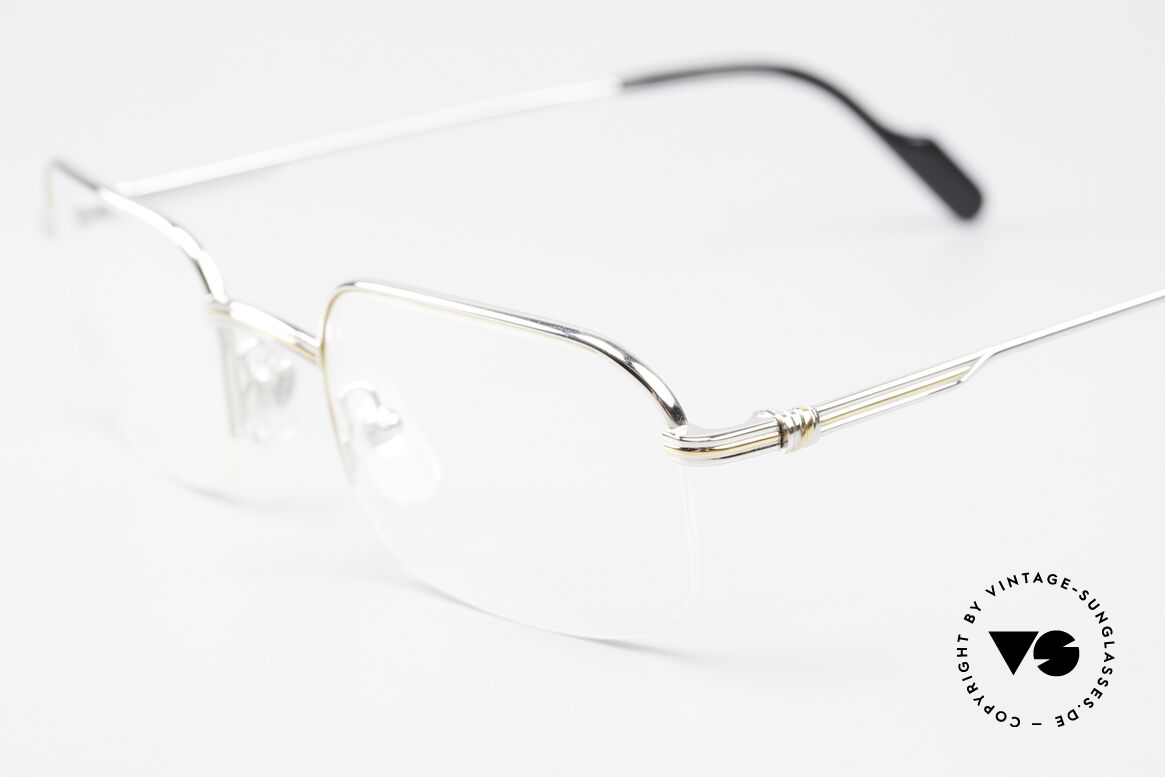 Cartier Broadway Halb Randlose Brille Platin, ungetragene Luxusbrille + original Cartier Hart-Etui, Passend für Herren