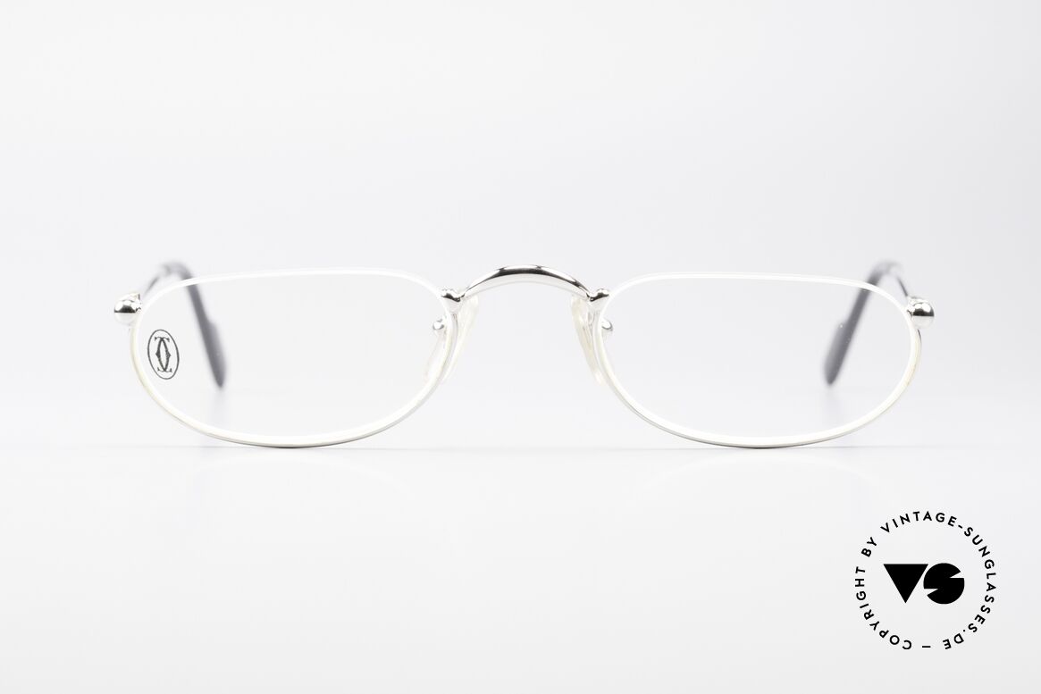 Cartier Demi Lune 2000 - M Ovale Luxus Lesebrille Platin, Unisex-Modell aus der Cartier 'CERCLE FIN' Serie, Passend für Herren und Damen