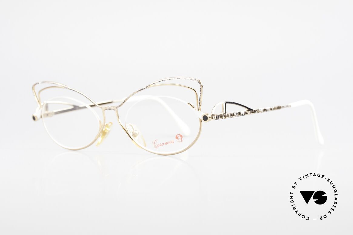 Casanova LC2 Zauberhafte Damen Brille, grandioses Rahmenmuster in gold, weiss, grau, schwarz, Passend für Damen