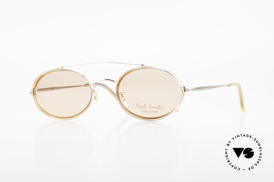 Paul Smith PSR108 Ovale Vintage Brille Mit Clip, Paul Smith vintage Brille der späten 80er / frühe 90er, Passend für Herren und Damen