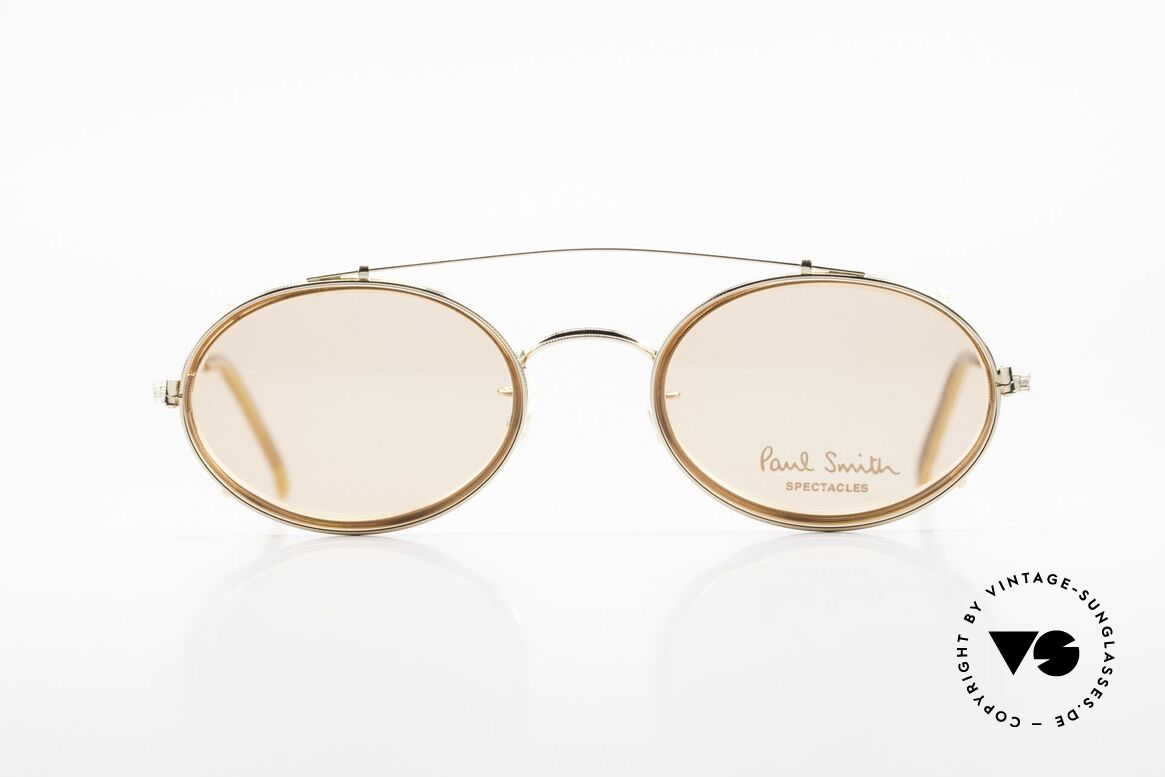 Paul Smith PSR108 Ovale Vintage Brille Mit Clip, aus einer Zeit bevor PS Brillen Lizenzprodukte wurden, Passend für Herren und Damen